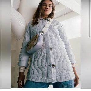 Madewell Quilted Belrose Shirt- Cool Fog